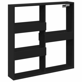 Wandkast 80x15x80 cm bewerkt hout zwart 2