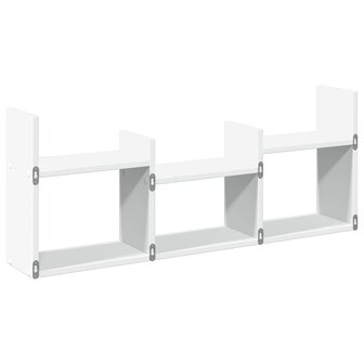 Wandkast 100x18x40 cm bewerkt hout wit 6