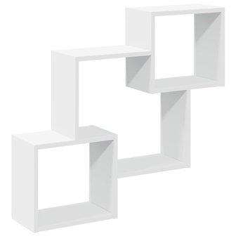 Wandkast 78x18x71 cm bewerkt hout wit 2