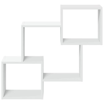 Wandkast 78x18x71 cm bewerkt hout wit 4
