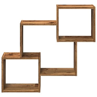 Wandkast 78x18x71 cm bewerkt hout oud houtkleurig 4