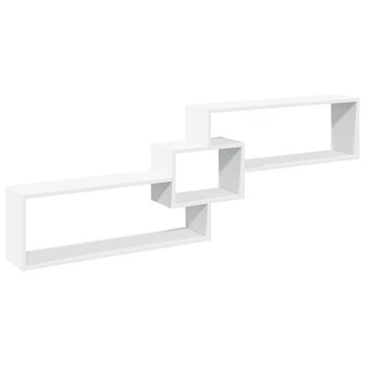 Wandkast 158x18x53 cm bewerkt hout wit 2