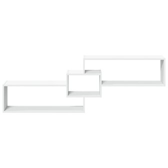 Wandkast 158x18x53 cm bewerkt hout wit 4