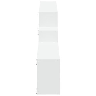 Wandkast 158x18x53 cm bewerkt hout wit 5