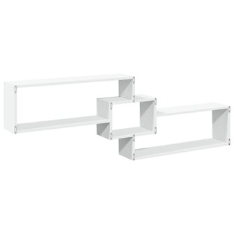 Wandkast 158x18x53 cm bewerkt hout wit 6