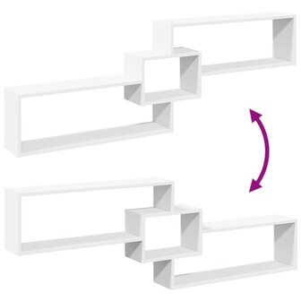 Wandkast 158x18x53 cm bewerkt hout wit 7