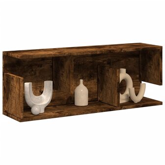 Wandkast 80x20x30 cm bewerkt hout gerookt eikenkleurig 1