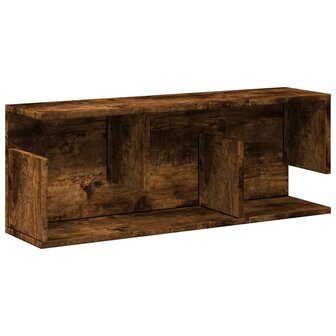Wandkast 80x20x30 cm bewerkt hout gerookt eikenkleurig 2