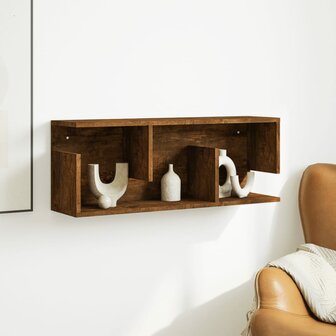 Wandkast 80x20x30 cm bewerkt hout gerookt eikenkleurig 3