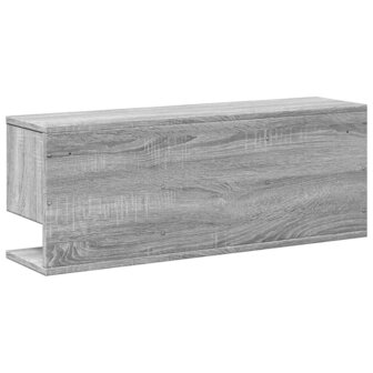 Wandkast 80x20x30 cm bewerkt hout grijs sonoma eikenkleurig 6