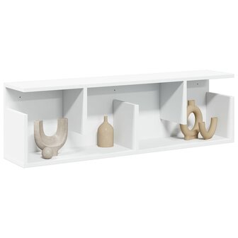 Wandkast 100x20x30 cm bewerkt hout wit 1