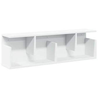 Wandkast 100x20x30 cm bewerkt hout wit 2