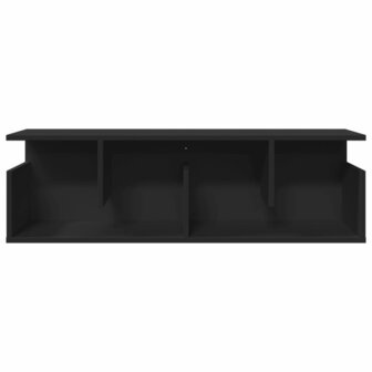 Wandkast 100x20x30 cm bewerkt hout zwart 4