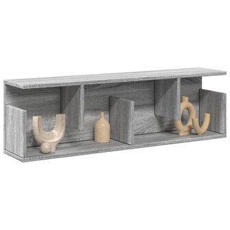 Wandkast 100x20x30 cm bewerkt hout grijs sonoma eikenkleurig 1
