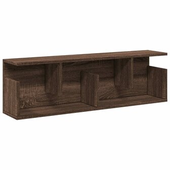 Wandkast 100x20x30 cm bewerkt hout bruin eikenkleur 2