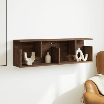 Wandkast 100x20x30 cm bewerkt hout bruin eikenkleur 3