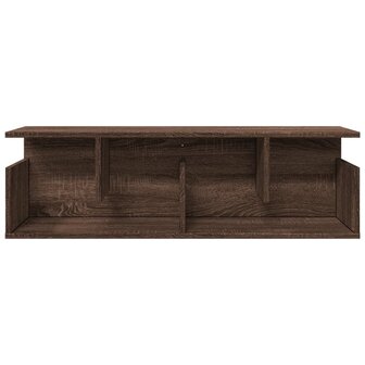 Wandkast 100x20x30 cm bewerkt hout bruin eikenkleur 4