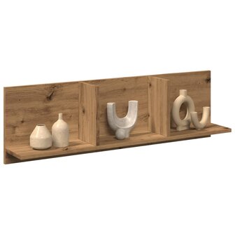 Wandkast 100x16,5x30 cm bewerkt hout artisanaal eikenkleurig 1
