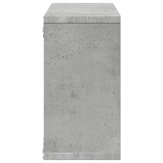 Wandkast 100x16x30 cm bewerkt hout betongrijs 5