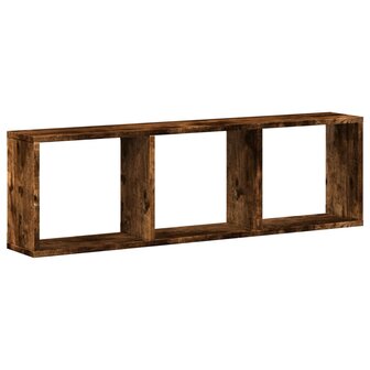 Wandkast 100x16x30 cm bewerkt hout gerookt eikenkleurig 2