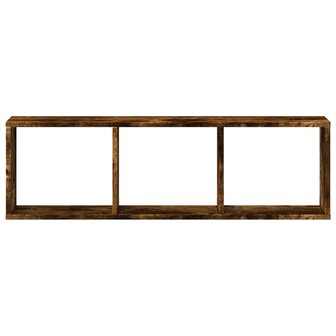 Wandkast 100x16x30 cm bewerkt hout gerookt eikenkleurig 4