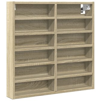Vitrinekast 60x8,5x58 cm bewerkt hout sonoma eikenkleurig 2
