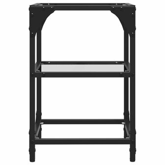 Salontafel met transparant glazen blad 30x30x45 cm staal 5