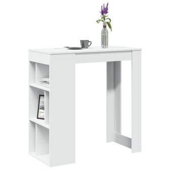Bartafel met rekken 102x50x103,5 cm bewerkt hout wit 1