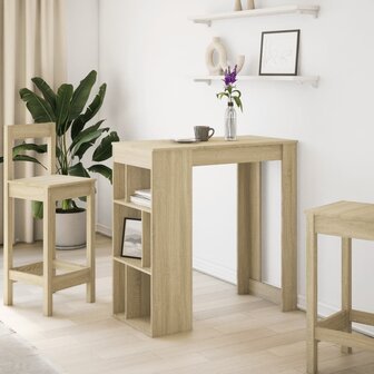 Bartafel met rekken 102x50x103,5 cm hout sonoma eikenkleur 3