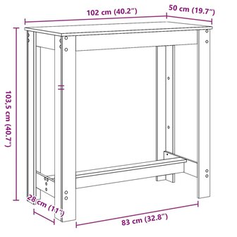 Bartafel 102x50x103,5 cm bewerkt hout sonoma eikenkleurig 9