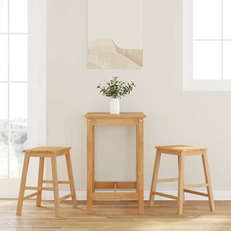 Barstoelen 2 st massief hout rubber 1