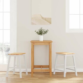Barstoelen 2 st massief hout wit 1