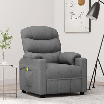 Massagestoel stof lichtgrijs 1