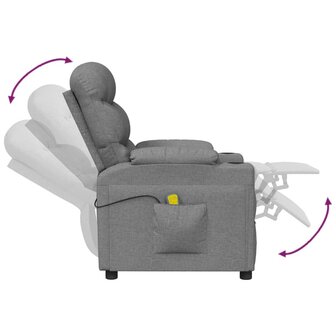 Massagestoel stof lichtgrijs 6
