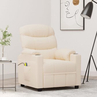 Massagestoel stof cr&egrave;mekleurig 1