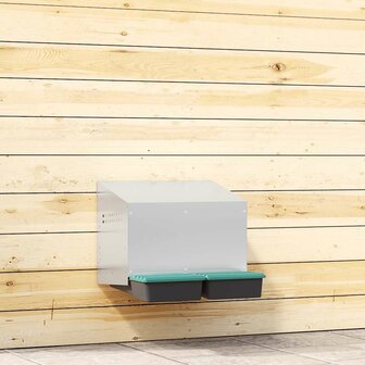 Kippennestkast 2 compartimenten wandmontage gegalvaniseerd staal 1