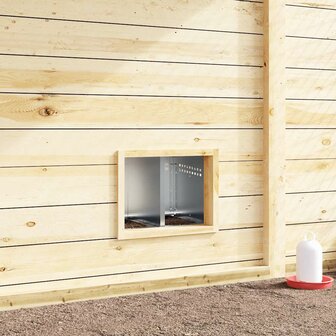 Kippennestkast 2 compartimenten wandmontage gegalvaniseerd staal 3
