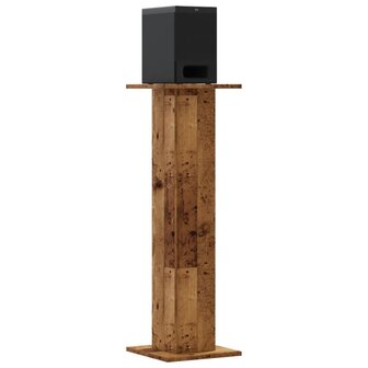 Speakerstandaards 2 st 30x30x95 cm bewerkt hout oud houtkleurig 3