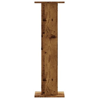 Speakerstandaards 2 st 30x30x95 cm bewerkt hout oud houtkleurig 4