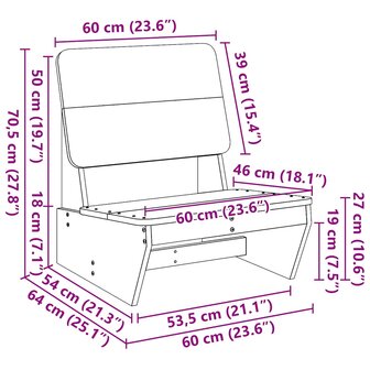 Tuinstoel 60x64x70,5 cm massief douglashout 9