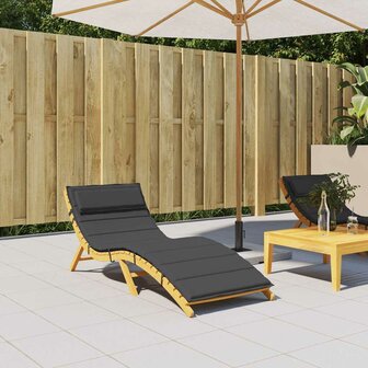 Ligbedkussen 180x60x4 cm oxford stof zwart 1