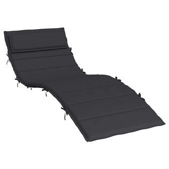 Ligbedkussen 180x60x4 cm oxford stof zwart 2