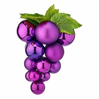 Kerstbal Krist+ 01853 Paars Plastic Druiven 1