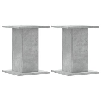 Plantenstandaards 2 st 30x30x40 cm bewerkt hout betongrijs 2