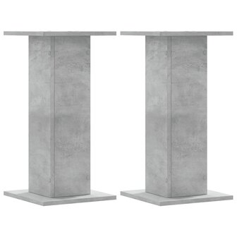 Plantenstandaards 2 st 30x30x60 cm bewerkt hout betongrijs 2