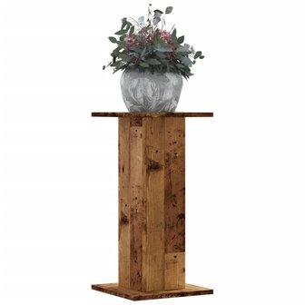 Plantenstandaards 2 st 30x30x60 cm bewerkt hout oud houtkleurig 1