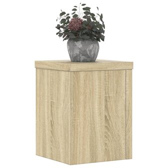 Plantenstandaards 2 st 15x15x20 cm bewerkt hout sonoma eiken 3