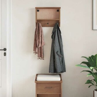 Wandkapstok SANDNES 45x12x35 cm massief grenenhout 4