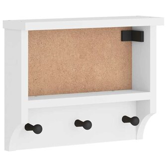 Wandkapstok SANDNES wit 45x12x35 cm massief grenenhout 2