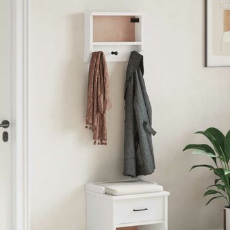Wandkapstok SANDNES wit 45x12x35 cm massief grenenhout 3
